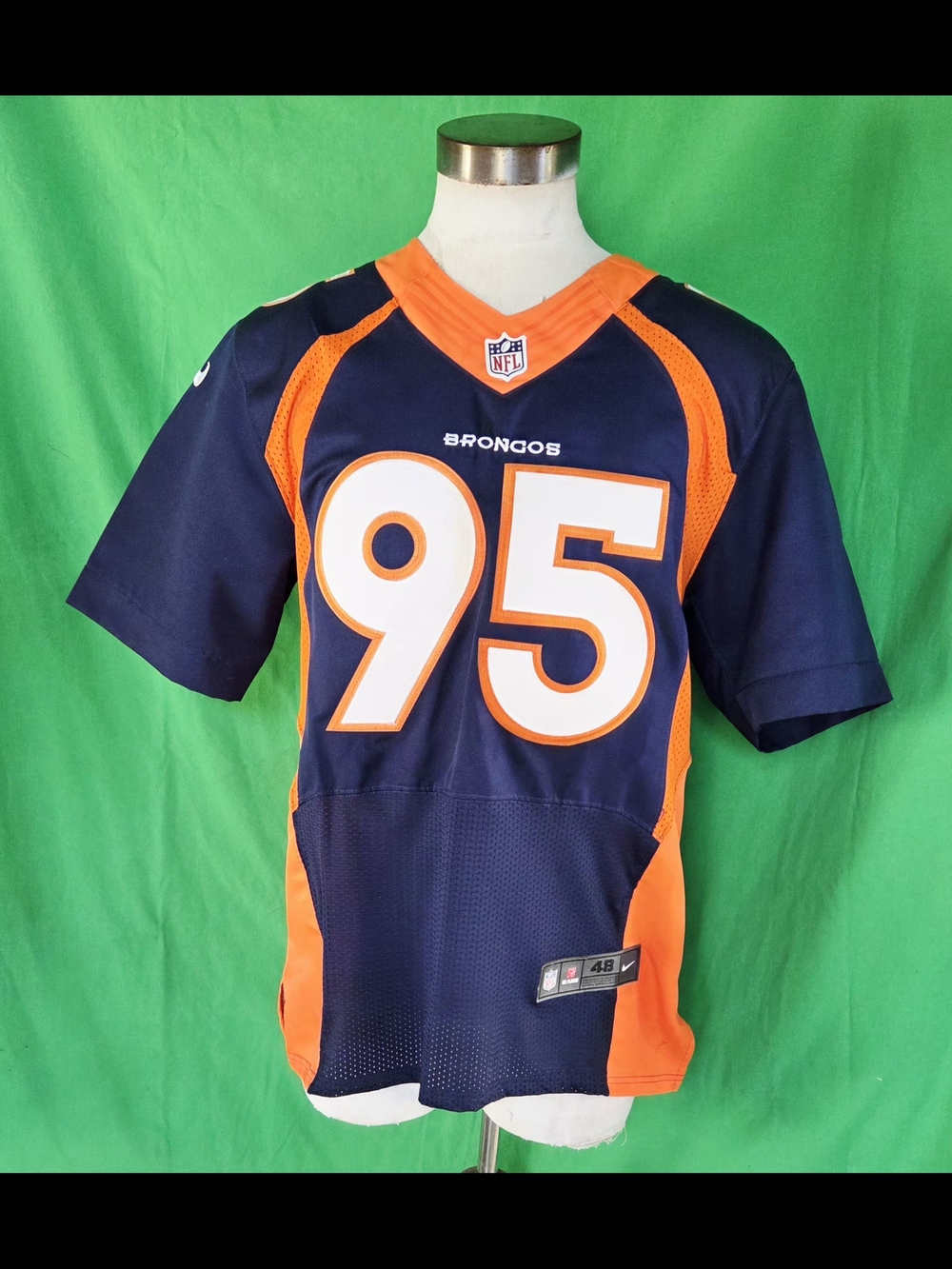 Nike Men's Derek Wolfe #95 Denver Broncos Jersey Size 48 NAVY /ORANGE